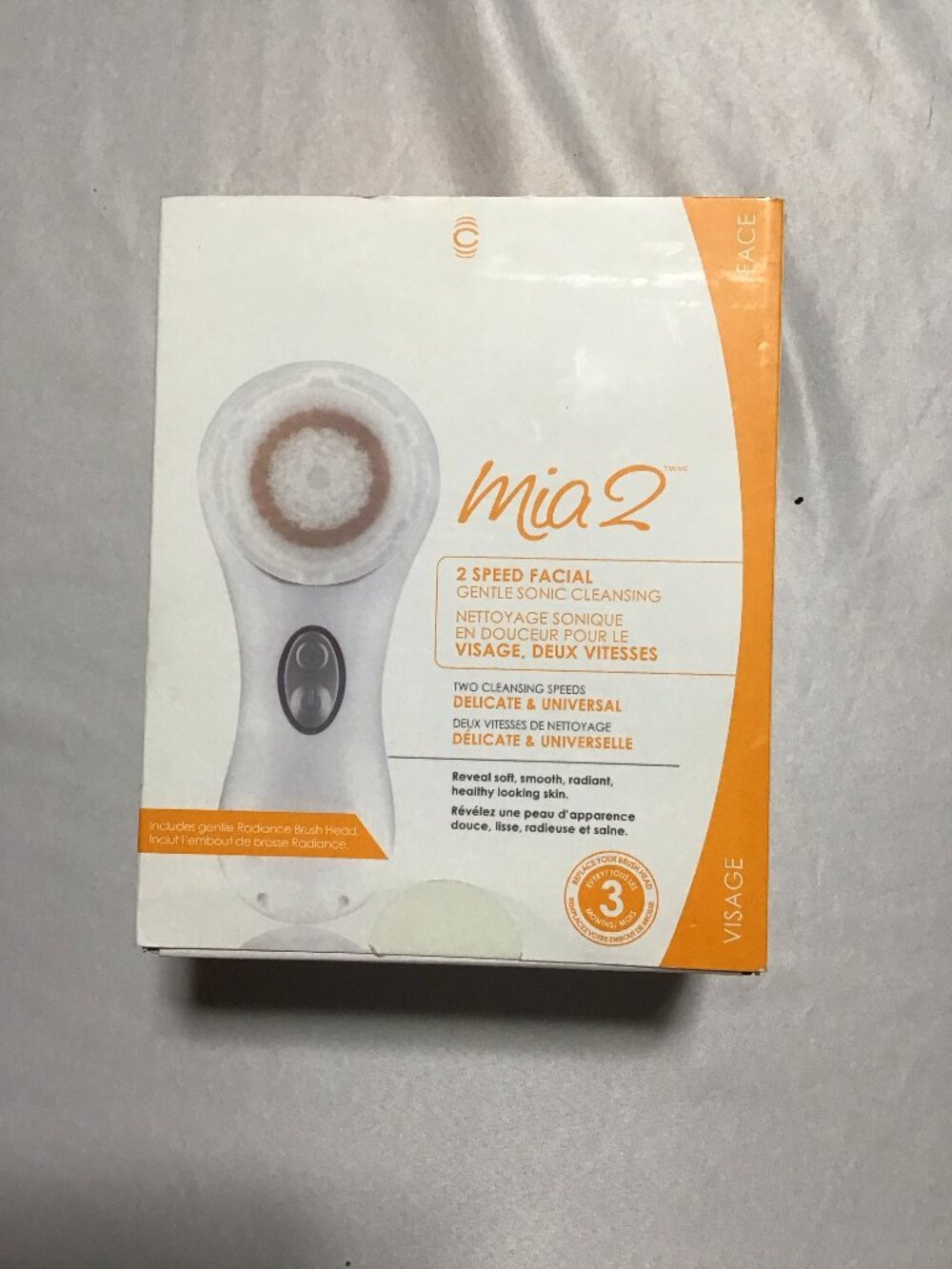 Clarisonic Facial Cleansing Brush System, Mia 2 Sonic Face Scrubber, White 2